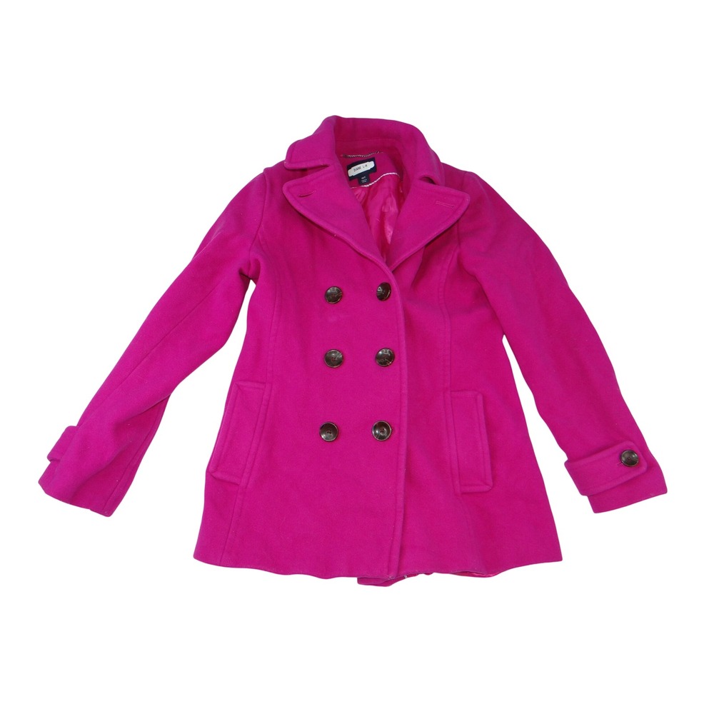 Diane L-R Womens Pink Double Breasted Pea Coat Jacket Size 10T 4497